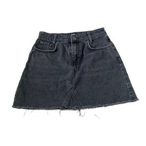 BDG black denim skirt raw hem size small